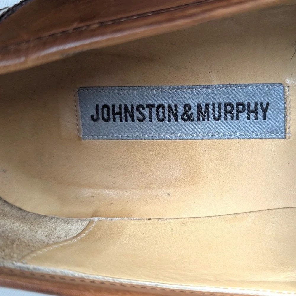 11.5 N Vintage Johnston & Murphy Men's Kiltie Tassel Loafers Brown Leather
